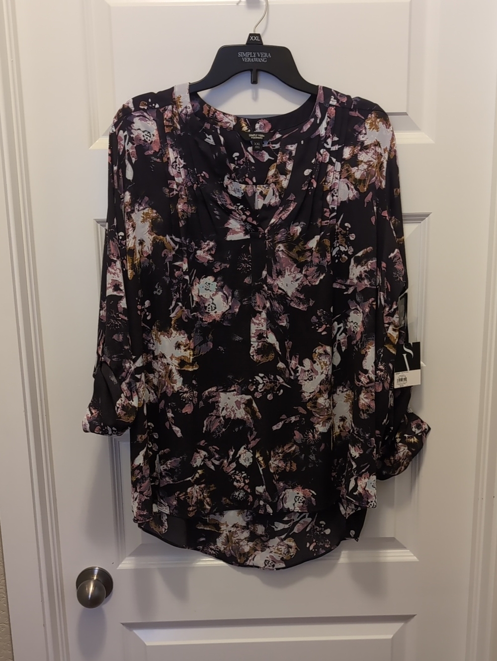 Simply Vera Vera Wang Purple Floral Blouse